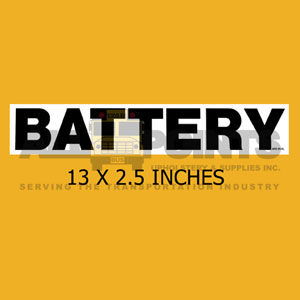 DECAL - BATTERY, 13x2.5", BLACK ON CLEAR