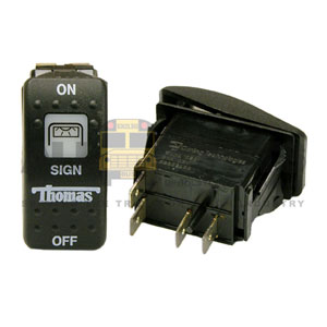 THOMAS ROCKER SIGN SWITCH, 4 BLADE, ON/OFF