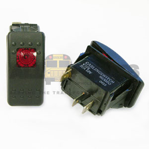 ROCKER ON/OFF SWITCH WITH RED INDICATOR LIGHT, 3 B