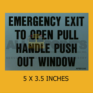 DECAL - EMERGENCY EXIT TO OPEN PULL...5X3.5", BLAC