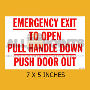 DECAL - EMERGENCY EXIT TO OPEN PULL..., 7X5", RED 