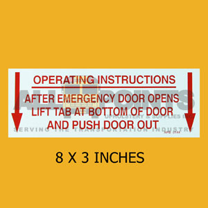 DECAL - OPERATING INST..., 8X3", RED ON WHITE