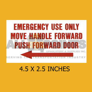 DECAL-EMERGENCY USE ONLY.., 4.5X2.5, RED ON WHITE