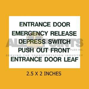 DECAL - ENTRANCE DOOR EMERGENCY RELEASE...2.5X2&qu