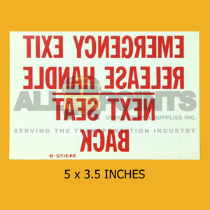 DECAL - EMERGENCY EXIT RELEASE HANDLE...5X3.5", RE