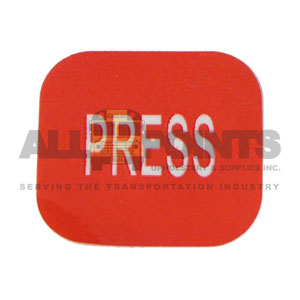 RED DECAL "PRESS" FOR BELT