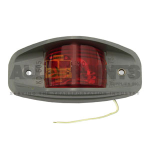 RED CLEARANCE MARKER LIGHT ASSEMBLY, GRAY PLASTIC